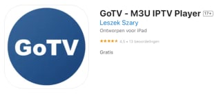 GoTV IPTV Player tijdelijk gratis in de app store