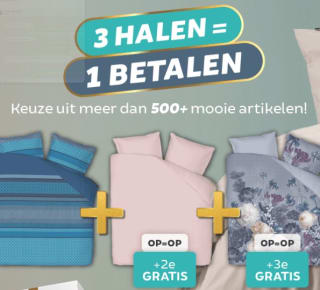 3 halen = 1 betalen op beddengoed bij Dekbeddiscounter