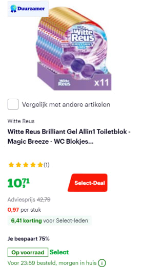 Witte Reus Toiletblok Brilliant Gel Arctic Ocean en andere toiletblokken voor €10,71 bij bol.com