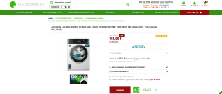 Lavadora Cecotec Bolero DressCode 10500 Inverter A 10Kg 1400 Rpm INSTALACIÓN Y RECOGIDA INCLUIDA por 365€