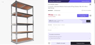 Estantería Metálica Galvanizada Nyana Home 875kg 5 Baldas por 13,96€