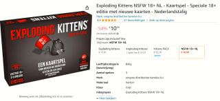 Exploding Kittens NL voor €10,99 bij Amazon
