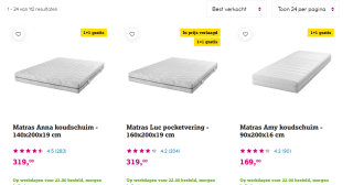 1+1 gratis op beddengoed en nachtkastjes