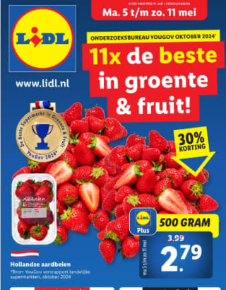 500 gr. Hollandse aardbeien voor €2,79 bij de Lidl