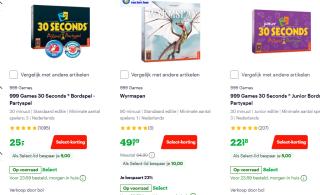 Tot €10 extra select korting op heel veel bordspellen in de sale bij Bol