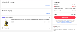 ENVENTOR Hidrolimpiadora 1800W desde España por 57,19€