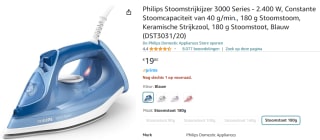 Philips DST3031/20 Stoomstrijkijzer voor €20 bij Amazon