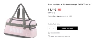 Bolsa de deporte Puma Challenger Duffel XS por 11.99€