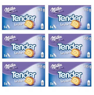 6 Paquetes de MILKA Tender barritas rellenas de chocolate con leche 5x37 g envase 185 g por 9.34€