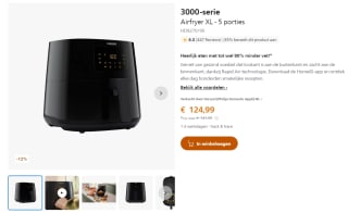 Philips 3000-serie Airfryer XL (HD9270/90) voor € 87,50 via de Philips shop