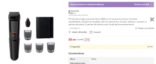 Rebajas hasta 40% + 5€ EXTRA descuento en marca Philips en festival marcas en Miravia