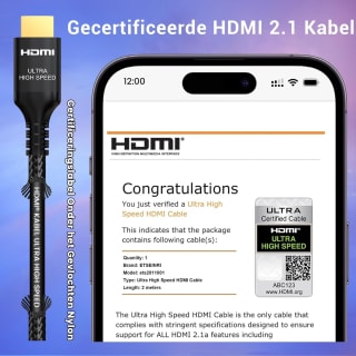 Etseinri 10K 8K HDMI 2.1 Kabel 2M voor €7,59 bij Amazon