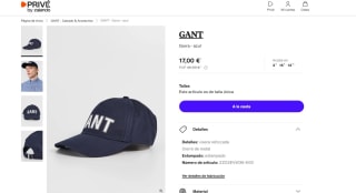 Gorra color azul marca Gant por 17€