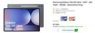 Samsung Galaxy Tab S10 Ultra, Wi-Fi, 256GB opslag Grijs voor €1.148 bij Phonemarket