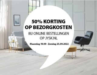 50% korting op de online bezorgkosten bij Jysk