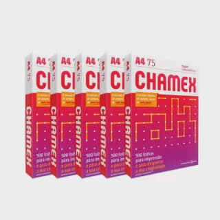 Kit com 5 Chamex Office - A4 com 500 Folhas cada - R$ 107,95