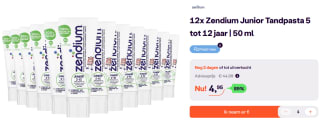 12x 50 ml Zendium Junior Tandpasta 5 tot 12 jaar