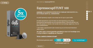 100 Nespresso koffiecups voor €10 bij Qoffy