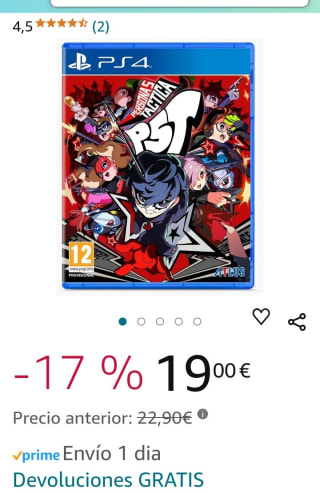 Persona 5 Tactica PlayStation 4 por 19€.