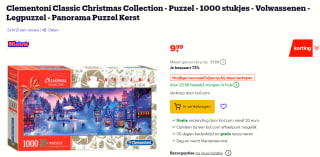 Clementoni Classic Christmas Collection - Puzzel - 1000 stukjes - voor €9,99 bij Bol.com