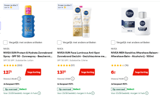 Tot 55% korting op geselecteerde Nivea producten bij Bol