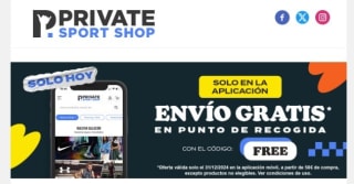 Solamente hoy envíos gratis desde Private Spo