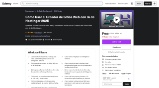 Curso Cómo Usar el Creador de Sitios Web con IA de Hostinger gratis