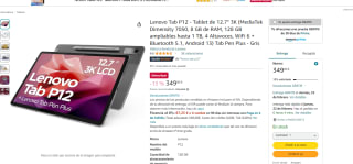 Tablet Lenovo Tab P12 12.7" 3K por 349€