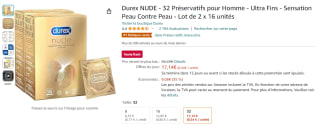 32 Durex Nude condooms voor €17,14