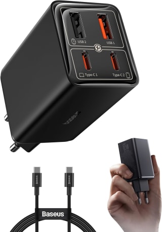 Baseus USB C-oplader, 65 W voor €11,99 bij Amazon