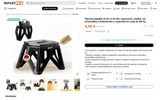 Taburete plegable 24 cm ergonómico por 4,99€