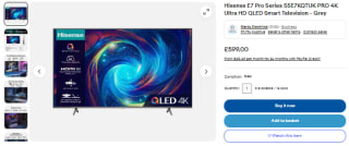Get a Hisense E7 Pro Series smart TV from eBay for £524