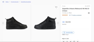 Zapatilla Urbana Rebound V6 Mid Jr Unisex por $22.990