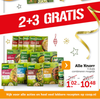 Alle Knorr 2 + 3 gratis bij de Coop