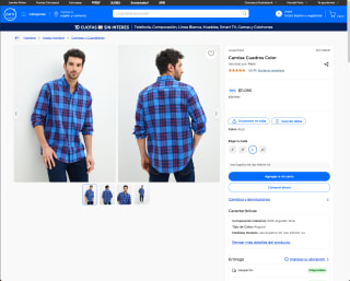Camisa Cuadros Color por solo $11.090