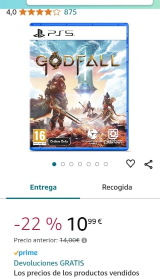 GodFall PlayStation 5 por 10,99€.
