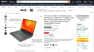 HP Victus 16-R1005NS por 1.099,99€