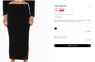 Falda midi con abertura lateral sin costuras por 2.99€