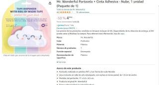 Portacelo + Cinta Adhesiva - Nube Mr Wonderful por 4,98€