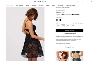 Camisón picardías en color negro o granate por 12€