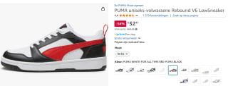 Puma Rebound V6 sneakers voor €32,47 via Amazon