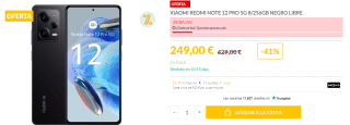 Xiaomi Redmi Note 12 Pro 5G de 8GB/256GB por 249€
