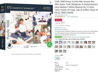 Puzle marca Trefl de 1000 piezas EKO, Gatos, Café, Relajación por 7,10€