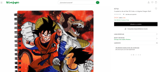 Cuaderno de anillas 3D Goku vs Vegeta Dragon Ball a solo 3,45€