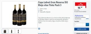 Pack 3 Cepa Lebrel Gran Reserva DO Rioja por 16,99€