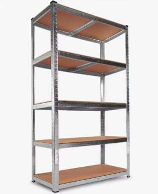 Estantería Metálica Almacenaje de Acero Galvanizado + 5 Baldas MDF, 180 x 90 x 40cm por 9,50€