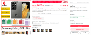 Samsung Galaxy S21 Ultra 128GB por $4,860 en AliExpress