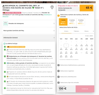 Estancia desde 1 noches en el Parador de Antequera 4* con visita guiada incluida al Caminito del Rey desde 65€ pxp