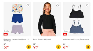 30% korting op kinderondergoed bij de Hema