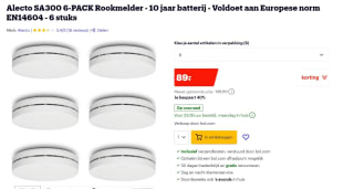 Alecto SA300 6x - Compacte design rookmelder met 10 jaar batterij, 6 pack voor €89 bij Bol.com